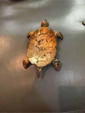 Source Unknown Gold Turtle Decorative Trinket Dish Brass